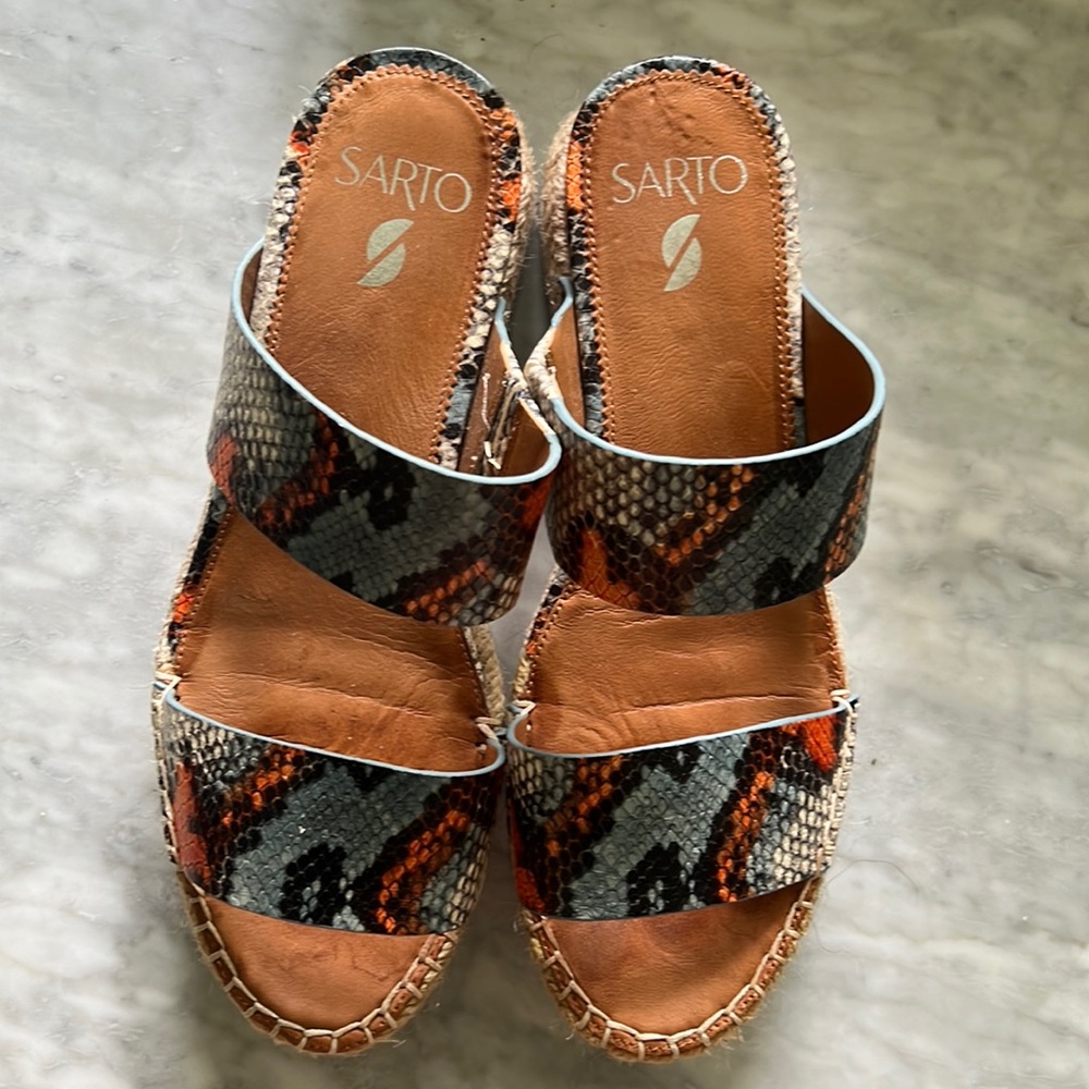 Franco Sarto Multicolor Snake Print Sandals